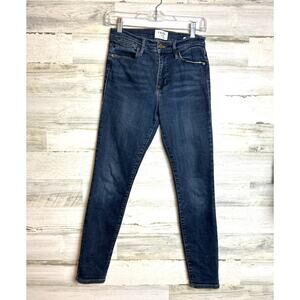 Frame Womens 25 Blue Denim Le High Skinny Jeans Zip Designer Trendy Casual Pant